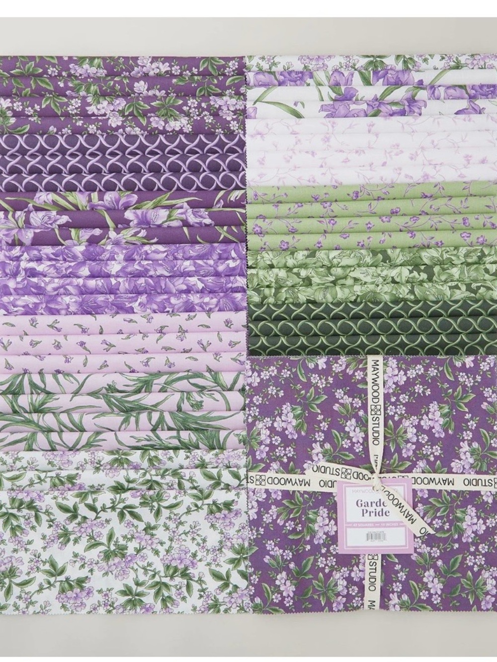 Garden Pride cotton layer cake 10” squares by Maywood Studios